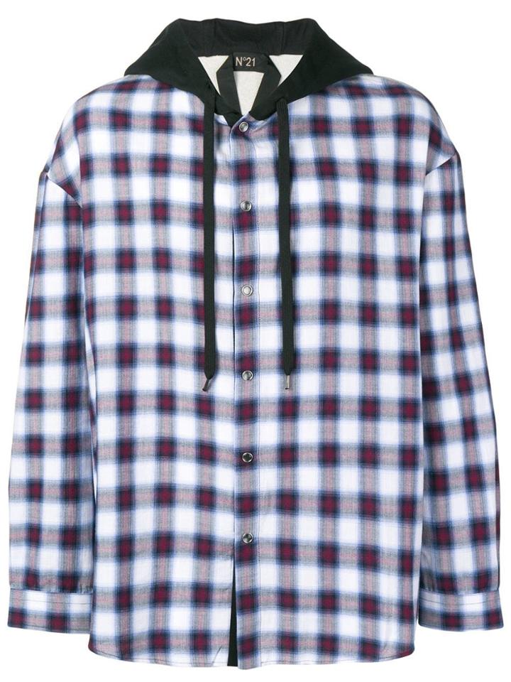 No21 Plaid Hoodie - Blue