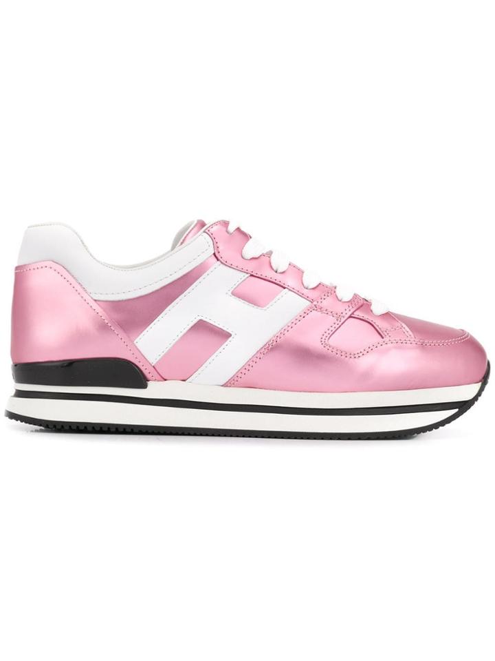 Hogan Panelled Lace-up Sneakers - Pink