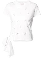 Cinq A Sept Embellished T-shirt With Bow Detail - White