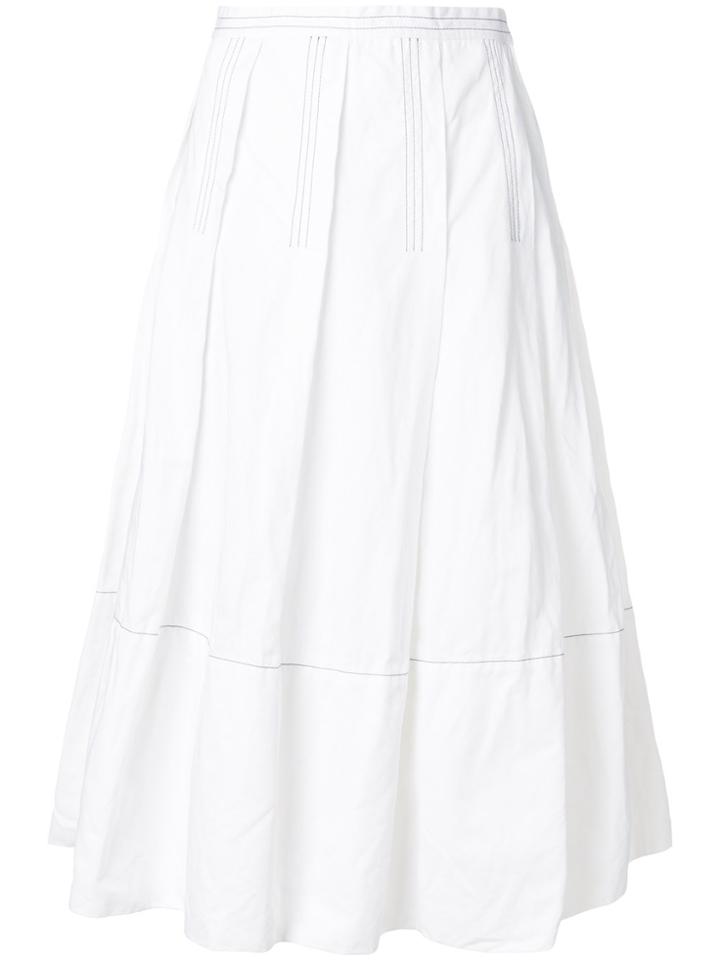 Marni Contrast Stitch Skirt - White