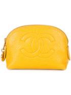 Chanel Vintage Mini Cc Pouch - Yellow & Orange