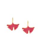 Aurelie Bidermann Ginkgo Leaf Tangerine Earrings - Pink & Purple