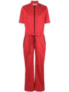 Victoria Victoria Beckham Belted Jumpsuit - Red