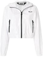 Msgm Hooded Zipped Jacket - White