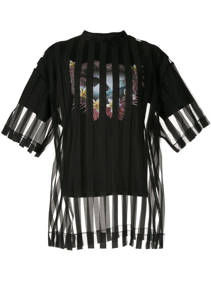 Maison Mihara Yasuhiro Striped Layered T-shirt - Black