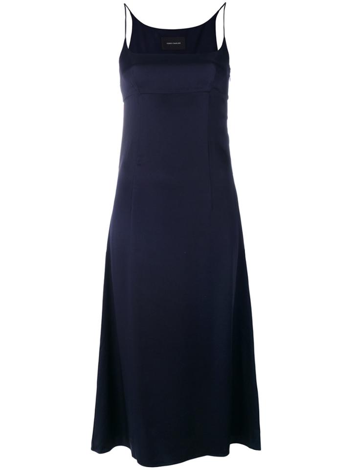 Cédric Charlier Satin Slip Dress - Blue
