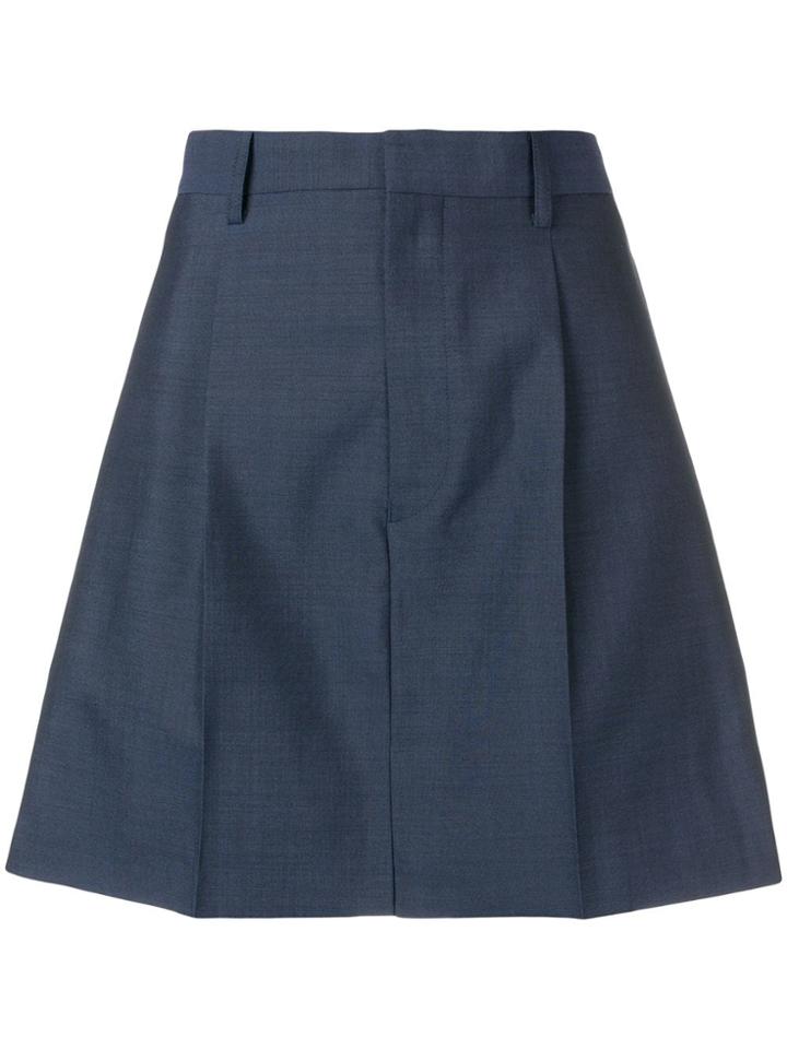 Junya Watanabe Pleated Flared Shorts - Blue