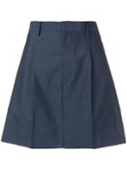 Junya Watanabe Pleated Flared Shorts - Blue