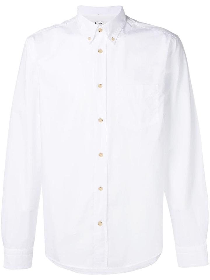 Acne Studios Isherwood Soft Pop Button Down Shirt - White