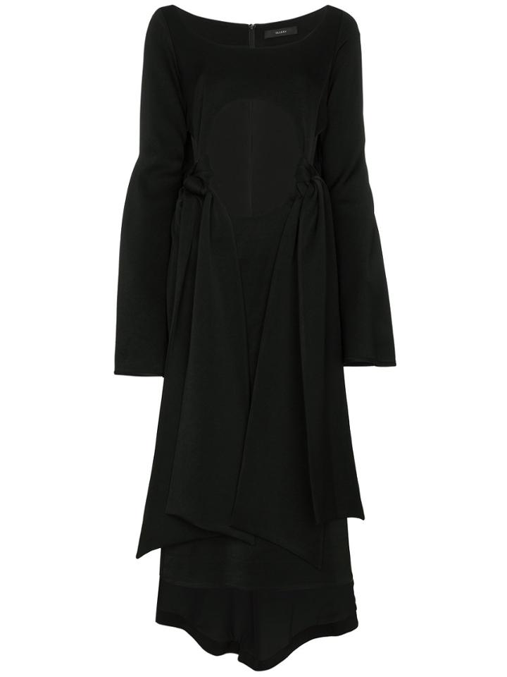 Ellery Silk Ultraviolet Tie Front Dress - Black