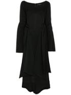 Ellery Silk Ultraviolet Tie Front Dress - Black