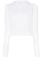 A Plan White Cropped Fitted Cotton Hoodie