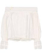 One Vintage Off-the-shoulder Lace Blouse - Neutrals
