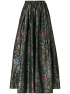 Céline Vintage Floral Print Pleated Skirt - Multicolour