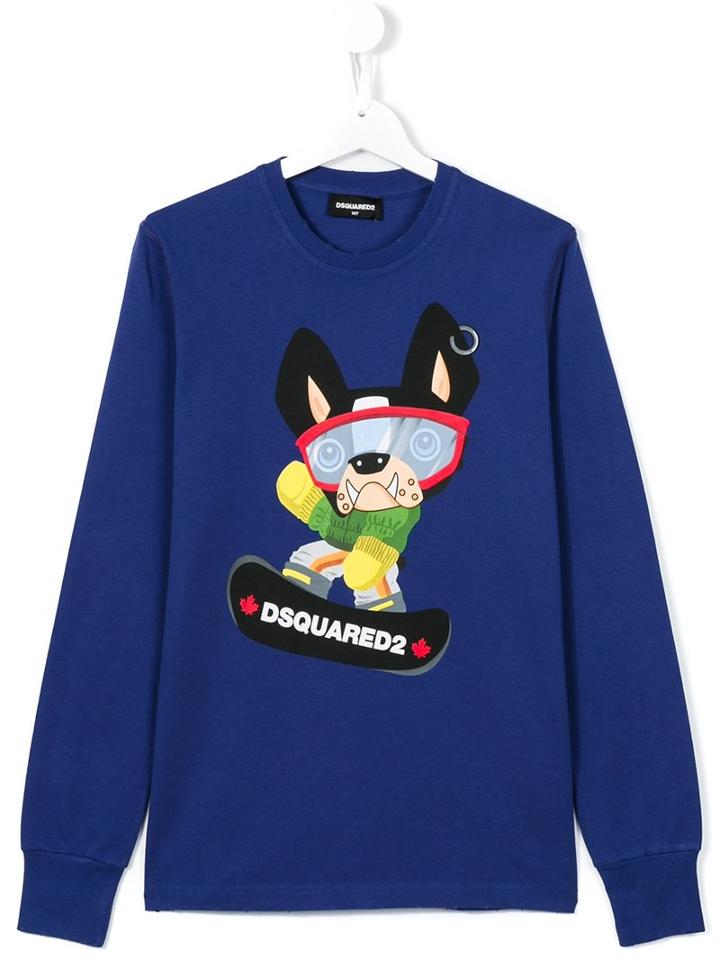 Dsquared2 Kids Snowboarding Dog Print Sweatshirt