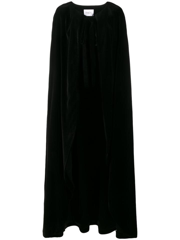 Racil Full Length Velvet Cape - Black