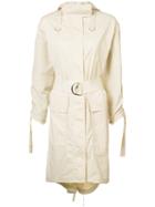 Elizabeth And James - Gathered Sleeves Hooded Coat - Women - Silk/cotton/polyester/polyurethane - Xs, Women's, Nude/neutrals, Silk/cotton/polyester/polyurethane