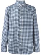 Salvatore Piccolo Checked Classic Shirt, Men's, Size: 42, Blue, Cotton