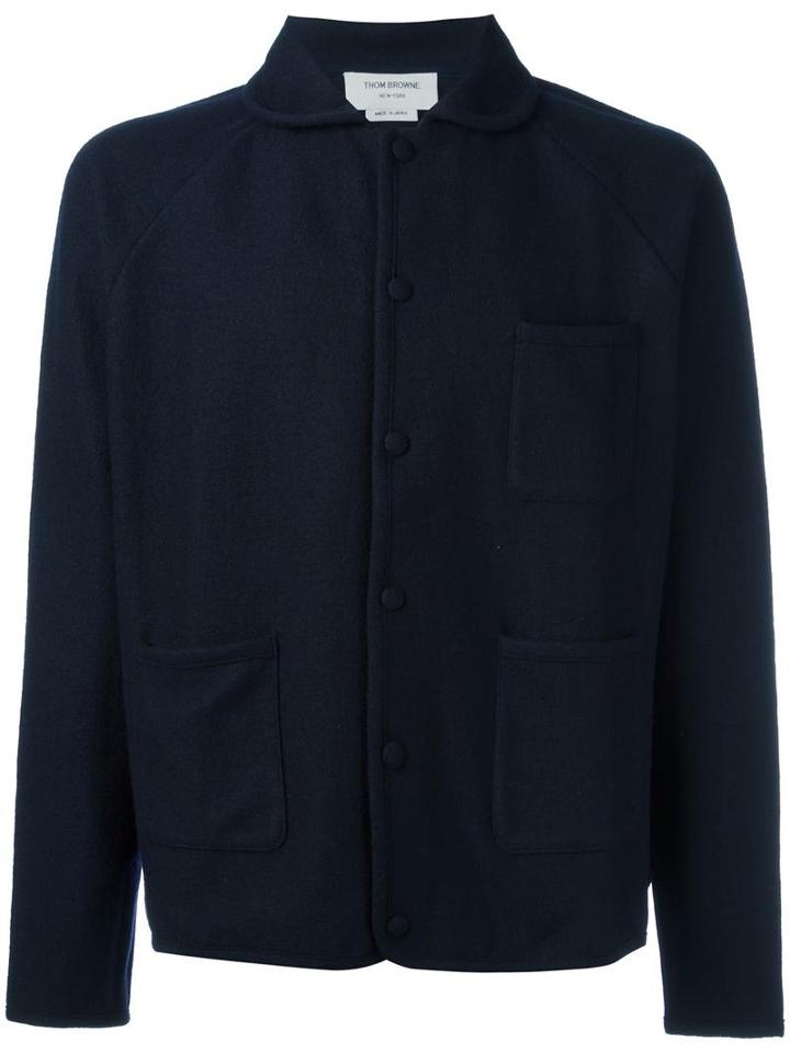 Thom Browne Lightweight Jacket, Men's, Size: 4, Blue, Wool
