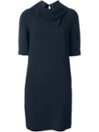 Emporio Armani Roll Collar Dress, Women's, Size: 42, Blue, Acetate/viscose/polyester