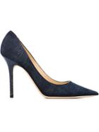 Jimmy Choo Abel Pumps, Women's, Size: 39, Blue, Calf Leather/leather