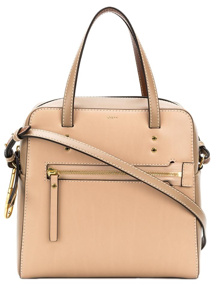 Joseph Top Zip Square Tote Bag - Brown