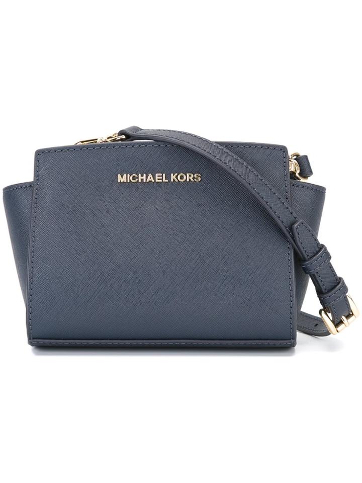 Michael Michael Kors Mini 'selma' Crossbody Bag - Blue