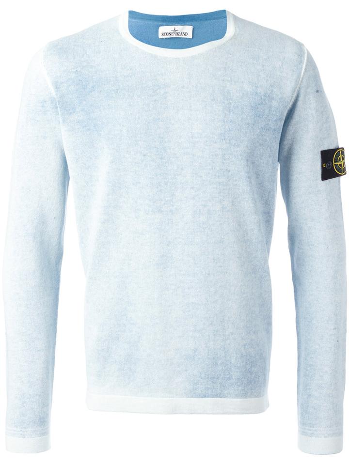 Stone Island Logo Patch Jumper, Men's, Size: Xxxl, Blue, Cotton