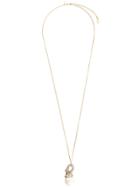 Lanvin Long Embellished Swan Necklace - Metallic