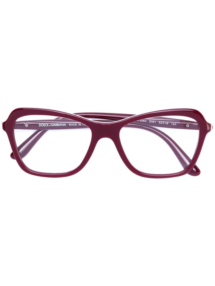 Dolce & Gabbana Eyewear Square Frame Glasses - Red