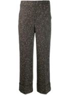 Incotex Woven Texture Trousers - Brown