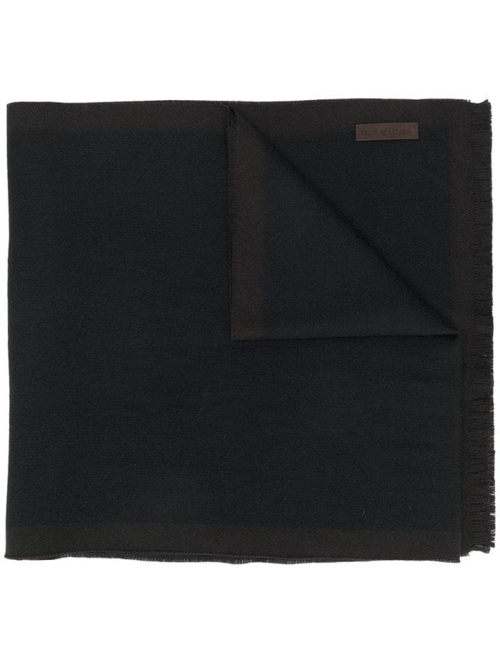 Ermenegildo Zegna Logo Plaque Scarf - Black