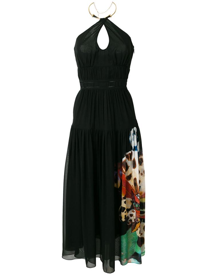 Roberto Cavalli Floral Print Dress - Black