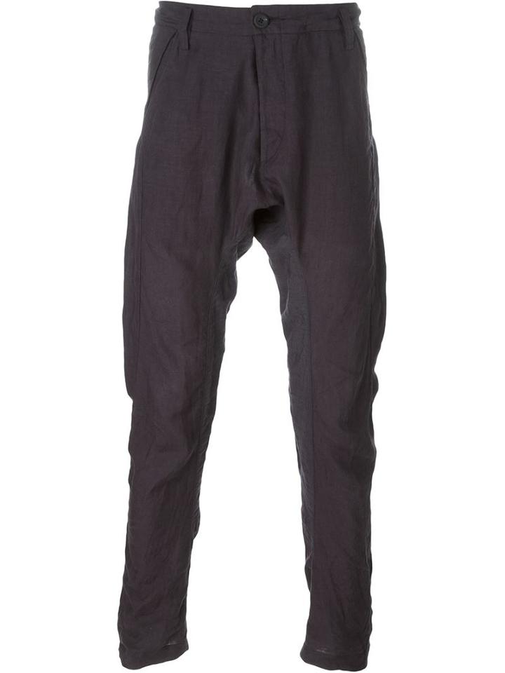Ziggy Chen Tapered Trousers, Men's, Size: 52, Blue, Linen/flax/cotton/silk