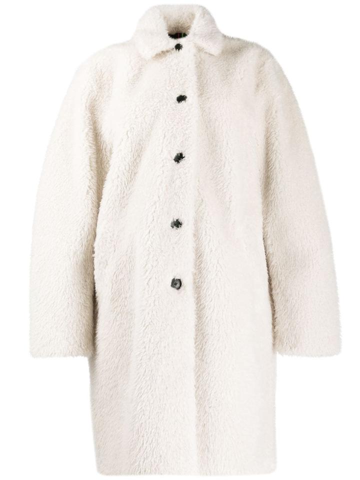Ps Paul Smith Shearling Coat - White