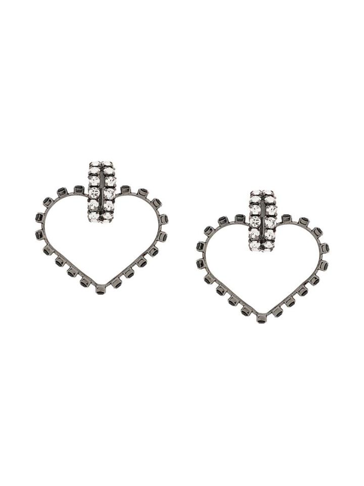 Saint Laurent Smoking Love Crystal Earrings - Metallic