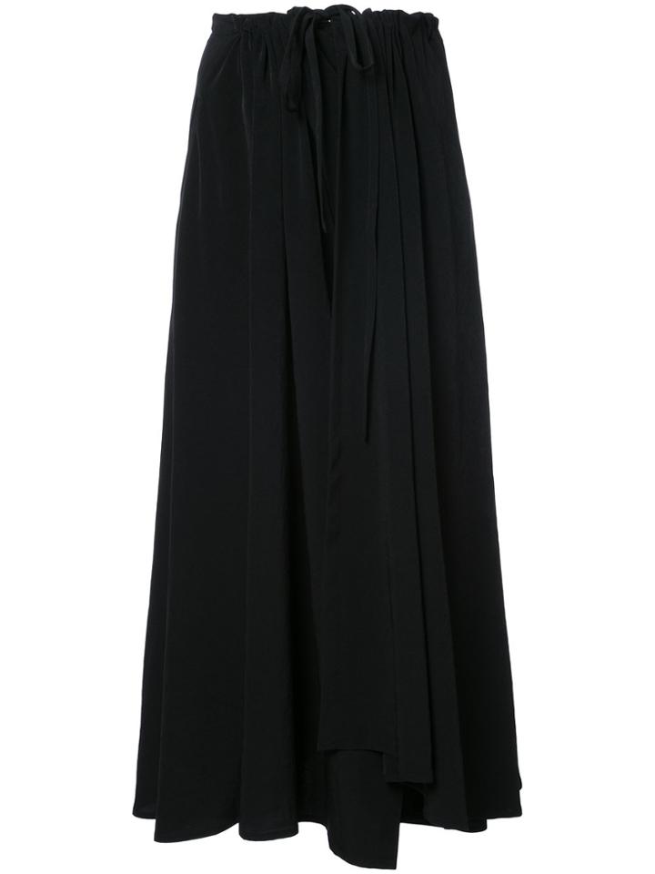 Y's Pleated Midi Skirt - Blue