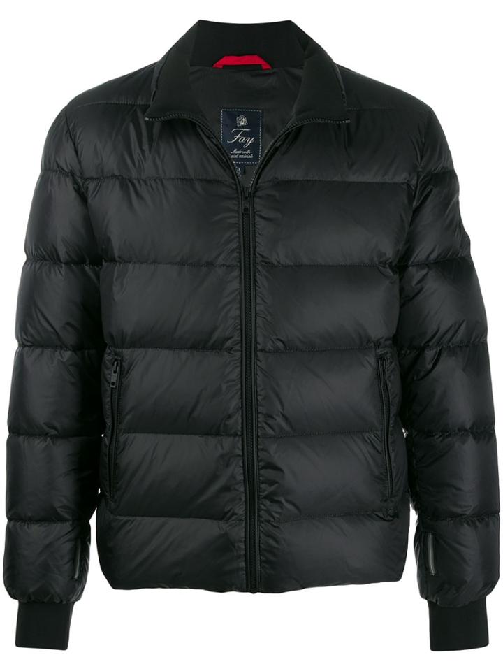 Fay Padded Logo Jacket - Black