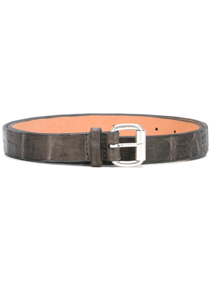 Orciani Crocodile Effect Belt - Grey