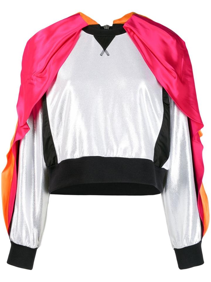 No Ka' Oi Colour Block Sports Top - Silver