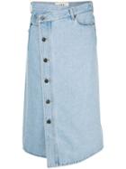 Ports 1961 Wrap Waist Denim Skirt - Blue