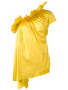 Marques'almeida Ruffled One-shoulder Asymmetric Top, Women's, Size: Small, Yellow/orange, Silk