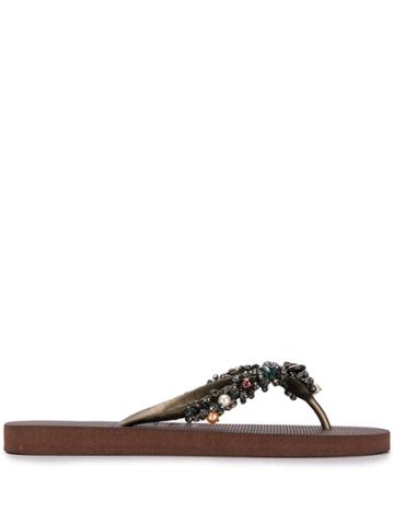 Uzurii Treasure Flip Flops - Brown