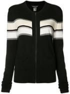 Thomas Wylde Merinda Striped Cardigan, Women's, Size: Medium, Black, Silk/cotton/viscose/spandex/elastane