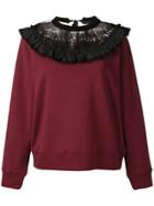 Marc Jacobs Lace Insert Sweatshirt - Red