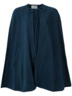 Lilly Sarti - Lace Up Cape - Women - Cotton/polyester - 38, Blue, Cotton/polyester