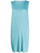 Pleats Please Issey Miyake Sleeveless Pleated Dress - Blue