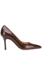 The Seller Crocodile-effect Pointed Pumps - Brown