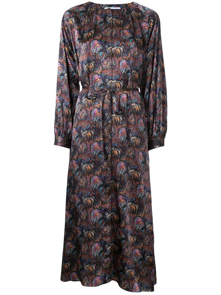 H Beauty & Youth Floral Print Belted Dress, Women's, Size: Medium, Silk