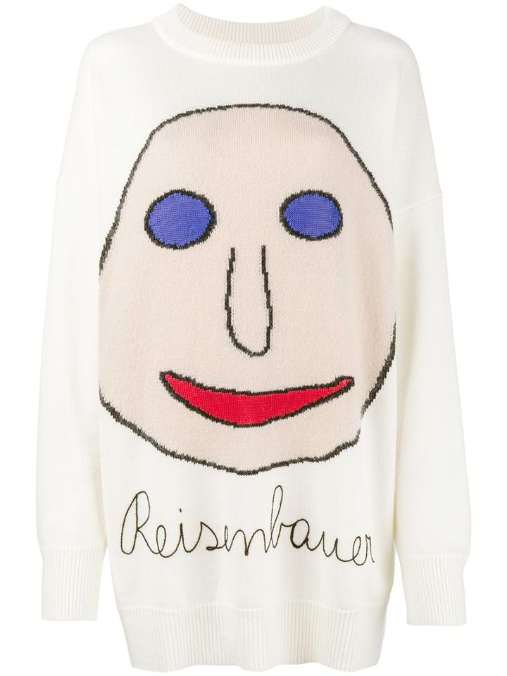Christopher Kane - Reisenbauer Intarsia Sweater - Women - Cotton/nylon/mohair/virgin Wool - M, White, Cotton/nylon/mohair/virgin Wool